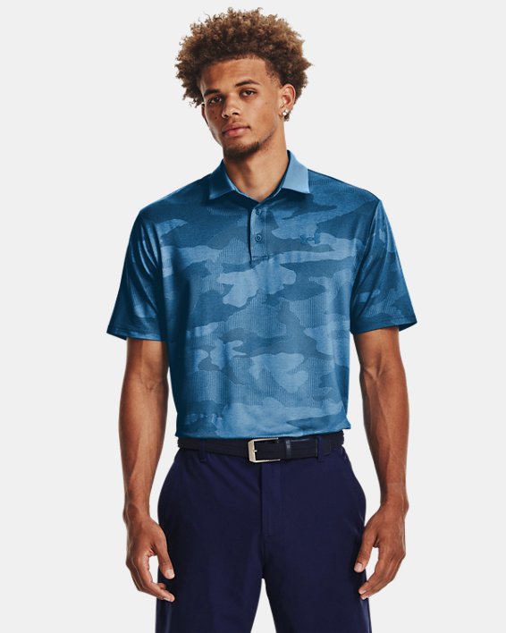 Polo UA Playoff 2.0 Jacquard da uomo, Blue, pdpMainDesktop image number 0